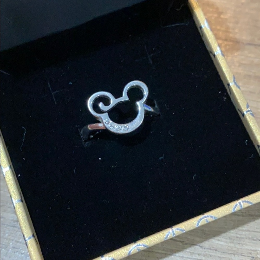 Sterling Silver Mickey Mouse Cubic Zirconia Ring